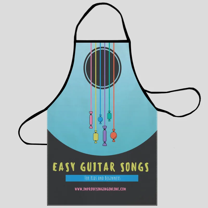 Guitar Music Pattern Oxford Fabric Apron For Men Women Bibs Home Cooking Baking Cleaning Aprons Kitchen Accessory