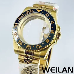40MM NH34 NH35 NH36 NH38 NH39 NH70 ETA2824 PT5000 Movement Gold Watch GMT SUB Case Ceramic  Aluminum Bezel Sapphire