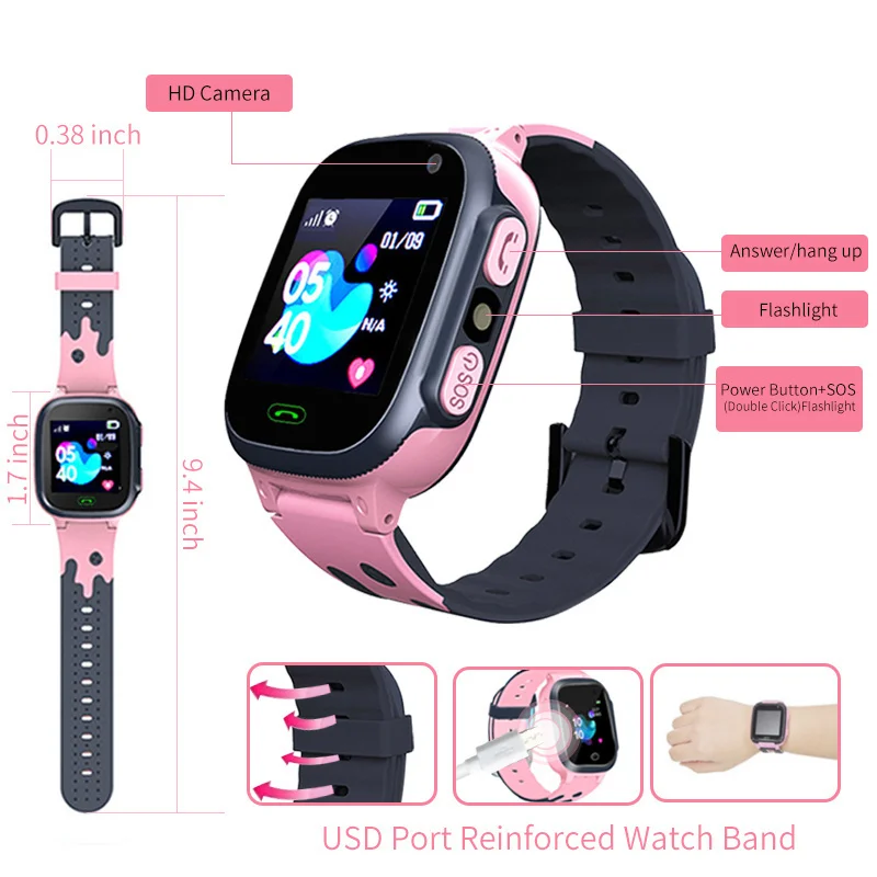 Kids Smart Watch Waterproof Smartwatch for Children Boys Girls gift with Touch Screen Camera Alarm SOS Call Location Tracker view 2