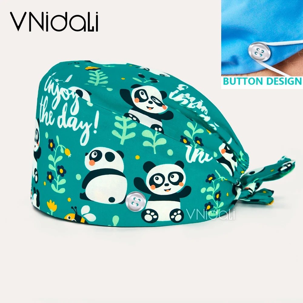 Gorro quirúrgico estampado para hombre y mujer, gorro Baotou clásico para enfermera, toalla absorbente de sudor, accesorios de hospital, 1 unidad