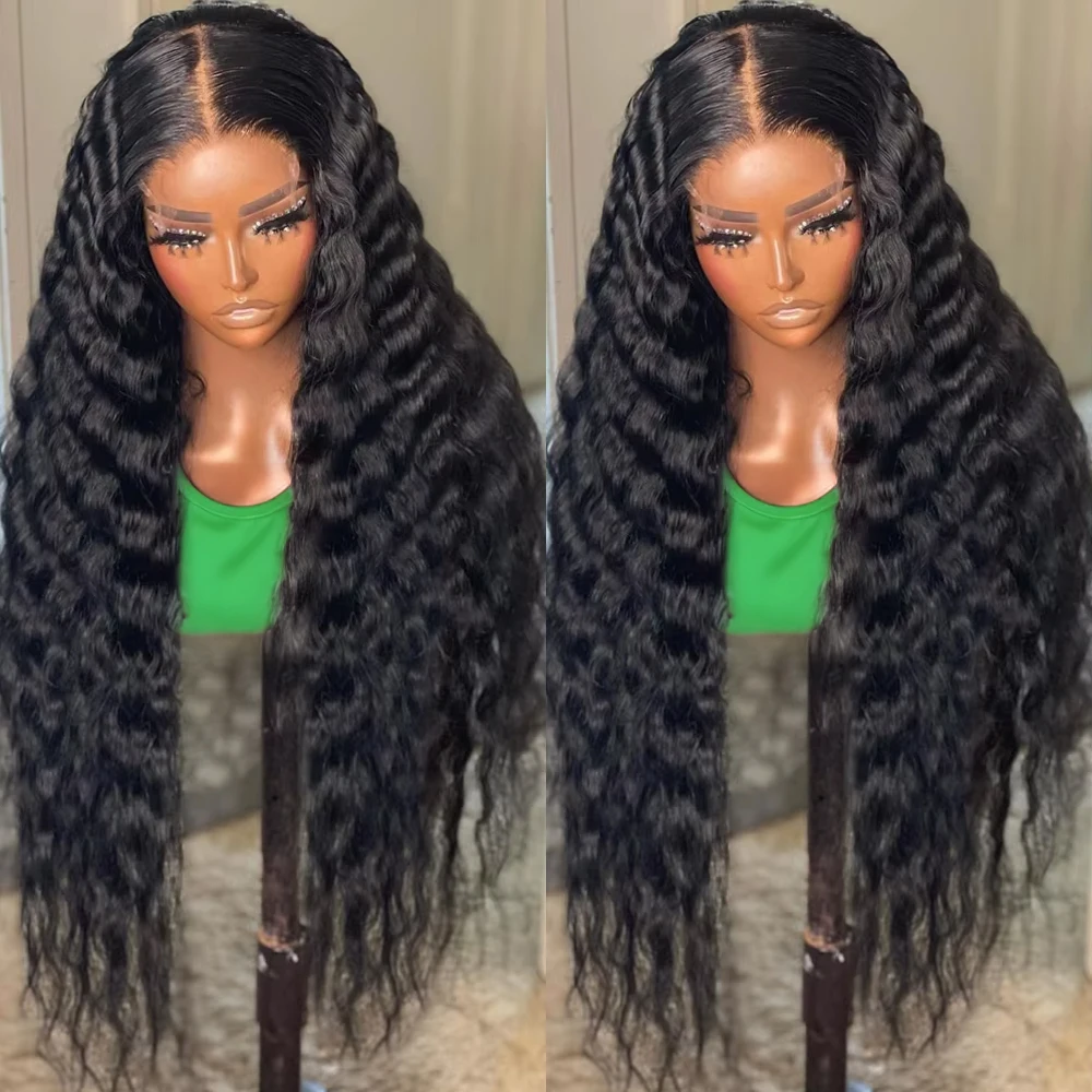 ﻿ HD Transparent 13x4 13x6 Nature Wave Lace Front Wig Pre Plucked Loose Deep Wave 360 Lace Frontal Wig Human Hair Wigs For Women