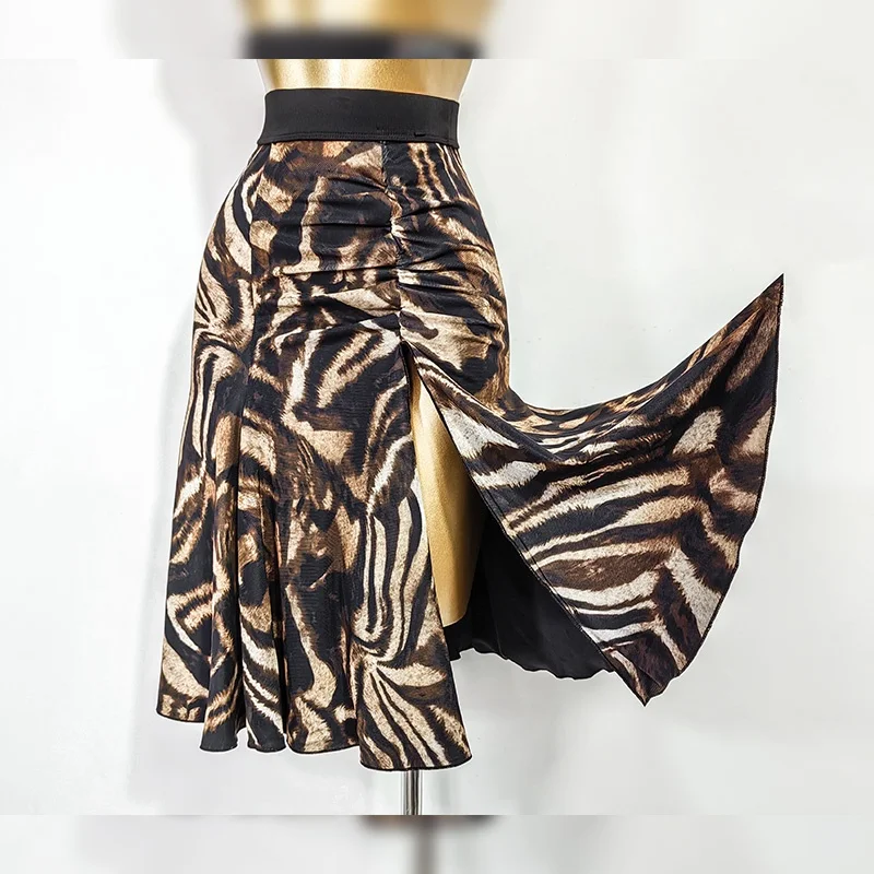 Pratique de la danse latine orm National Stand f jupe bidirectionnelle minceur fendu f jupe été Yoga Fitn vêtements