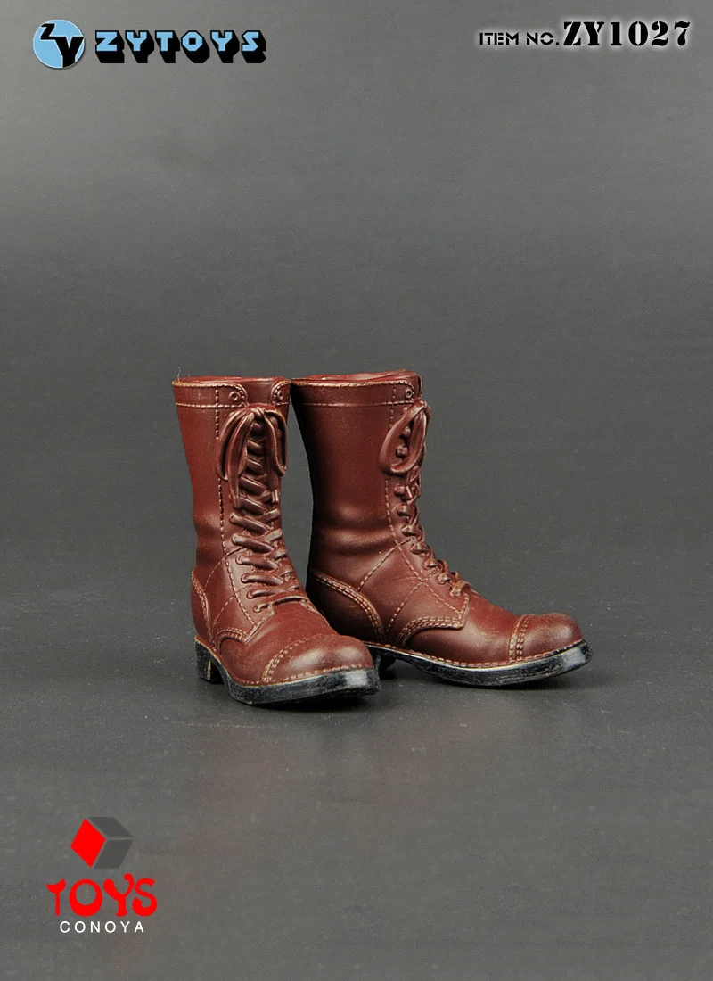 ZY1027 Buty bojowe M42 amerykańskiej armii w skali 1/6, wysokie, ażurowe, model pasujący do figurek żołnierzy męskich o wysokości 12 cali.