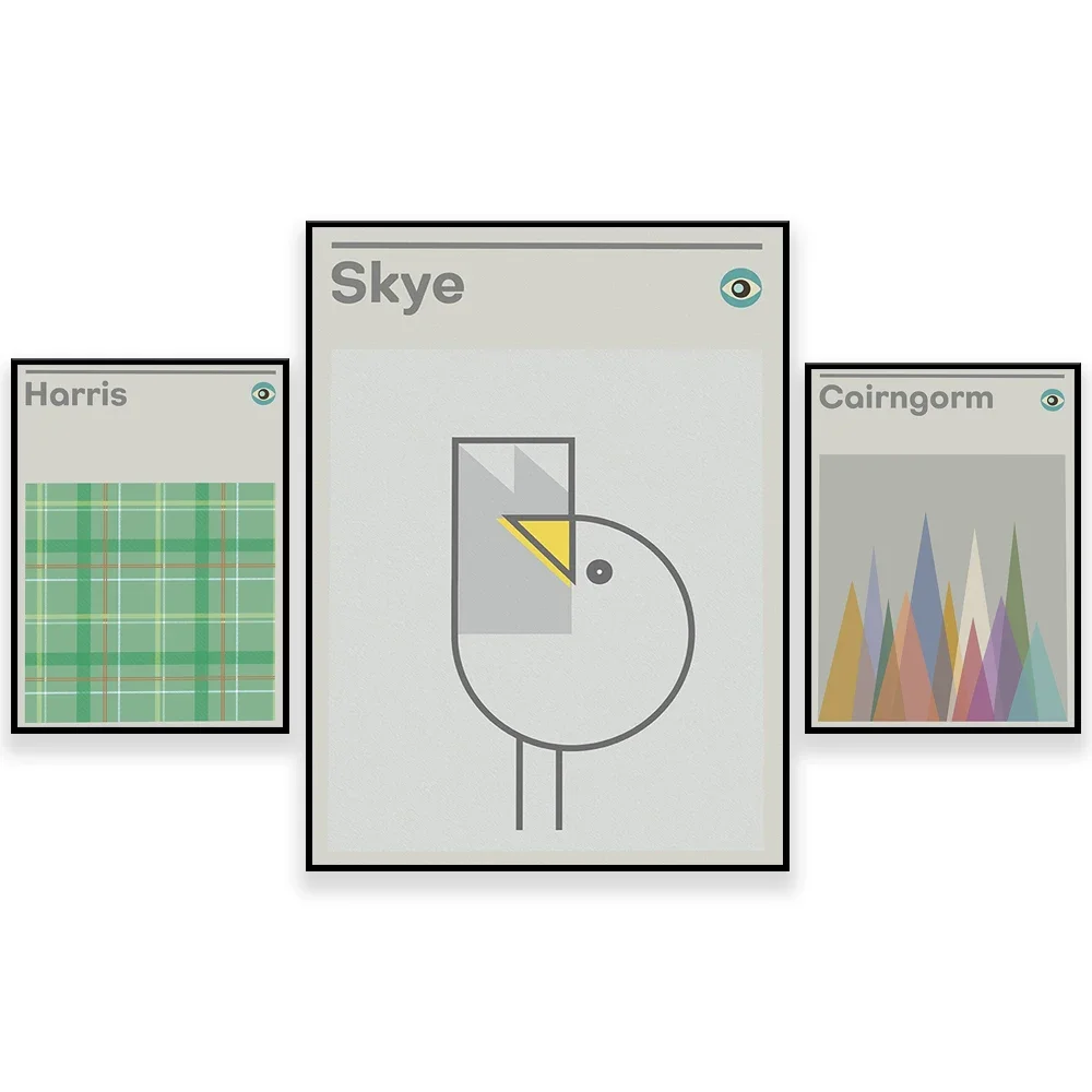 

Birds of Skye Scotland, Ben Nevis, Fort William Scottish ski lift, Harris Tweed, Cairngorms Scotland travel poster print