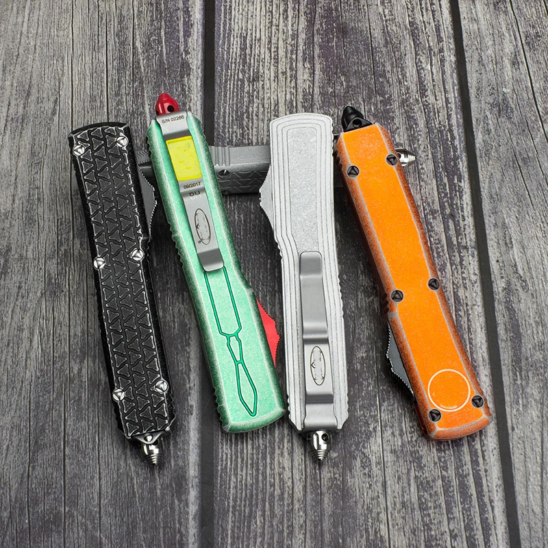UT Tactical Beard Comb Custom OTF Excellently Designed Stone Washed Aviation Aluminum Handle Pocket Cool EDC Tools