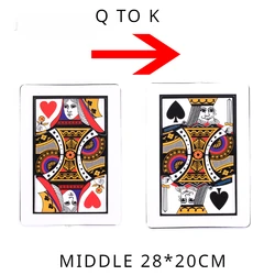 Middle Automatic Three Card Monte (Q To K ) Cards Magic Trick 28*20cm  Magic Props Accessories Cards For Tricks