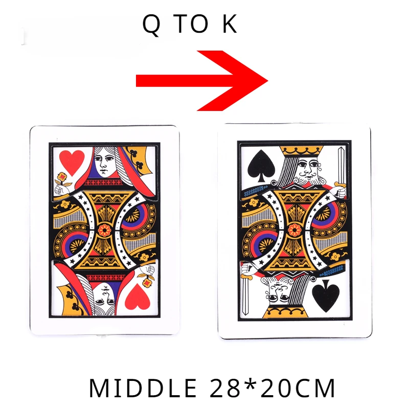 Middle Automatic Three Card Monte (Q To K ) Cards Magic Trick 28*20cm  Magic Props Accessories Cards For Tricks