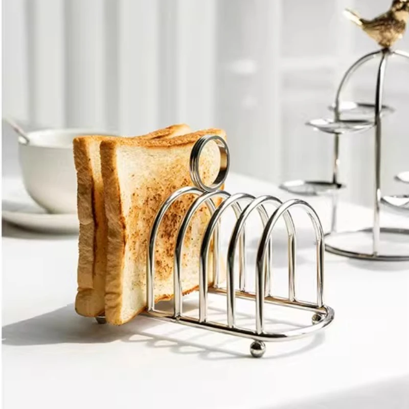 

304 Stainless Steel Bread Holder Creative Kitchen Food Display Rack Modern Toast Serving Tary Breakfast Tableware Organizer