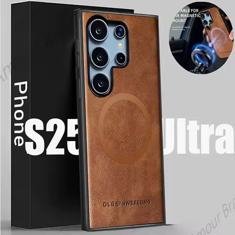 Luxury Leather Magnetic Phone Case For Samsung S25 Ultra S20 S21 S22 S23 Plus S24 Ultra FE Galaxy A35 A16 A26 A36 A55 A56 Cover