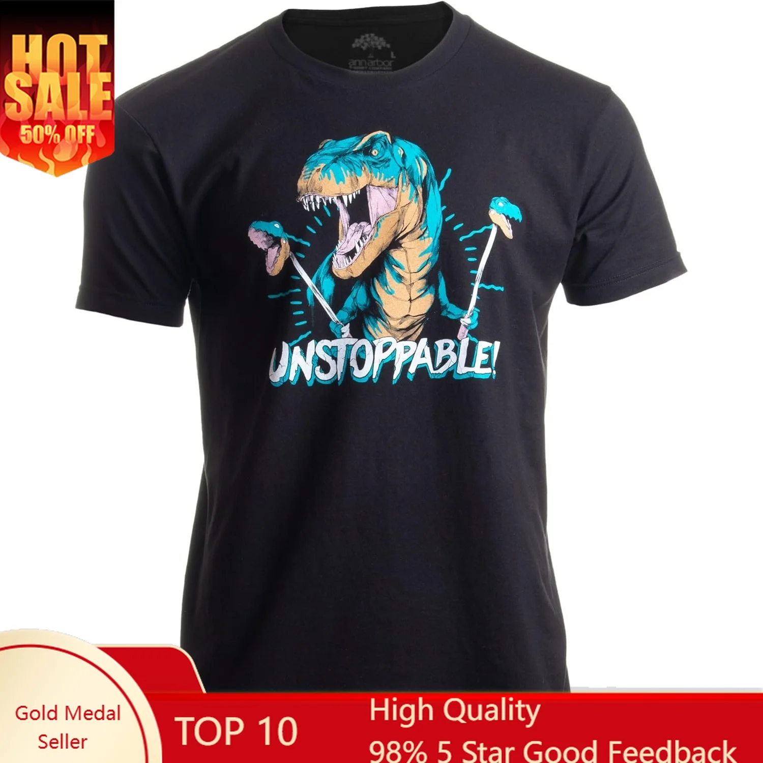 

Unstoppable T-rex | Funny Dinosaur Dad Joke Silly Humor for Men Women T-Shirt