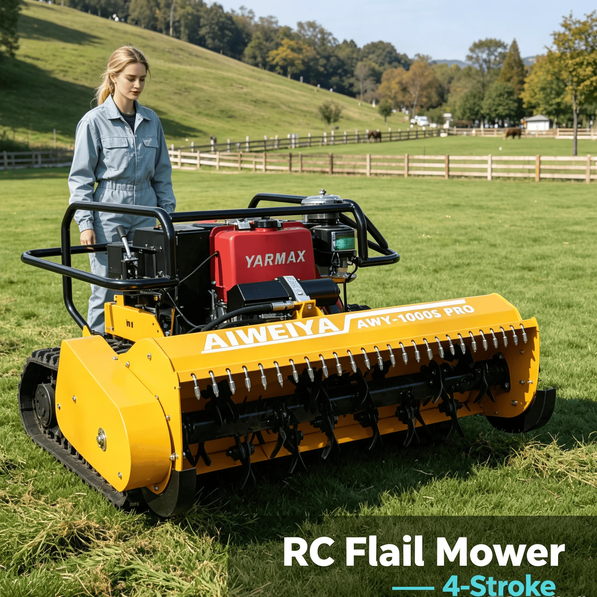 Customized Large Pasture Farm  rotary cordless mower Self-propelled Flail Mower, Heavy-duty Structure Stable On Rugged Ground