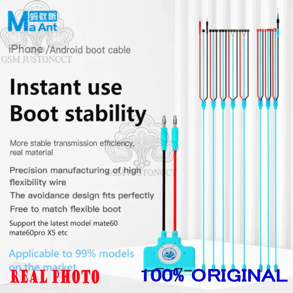 MaAnt KJ-1 DC Power Supply Current Testing Cable for iPhone 6G ~ 14PM Samsung HW Xiaomi Power Boot Control Line Power on Cable