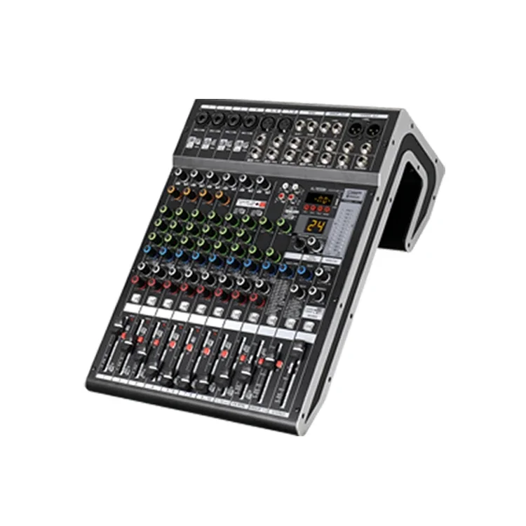 12 Channel Digital Audio Mixer Portable Mixing Console USB Interface Sound Card With 24 DSP Echo 48V Phantom Power