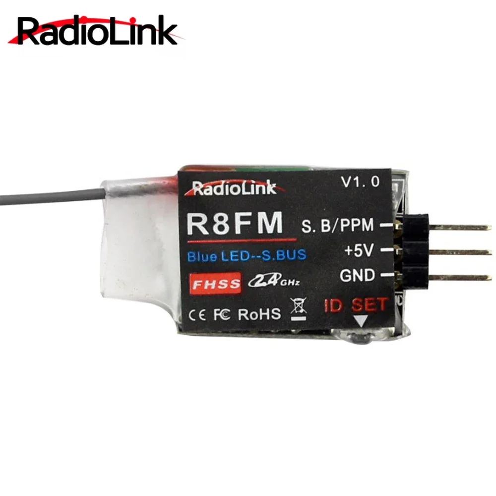 جهاز استقبال Radiolink R8FM Mini 2.4G 8CH FHSS لجهاز إرسال T8FB، يدعم مخرج S-BUS وPPM لقارب سيارة RC