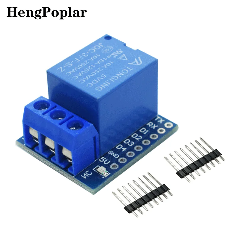 

100pcs 1Set One Channel Wemos D1 Mini Relay Shield Wemos D1 Mini Relay Module ESP8266 Development Board 1 channel