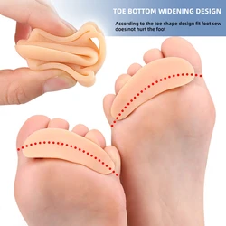 2 Stuks = 1 Paar Siliconen Splitter Voetverzorging Gel Hamer Teen Steun Pads Bunion Versteller Corrector Orthopedische Supplie Separators