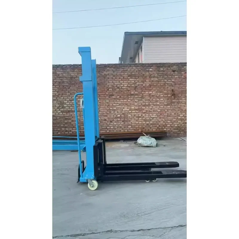 1 Ton Electric Truck-Mounted Forklift, Automatic Portable Self-Lifting Cargo Loader for Van Freight