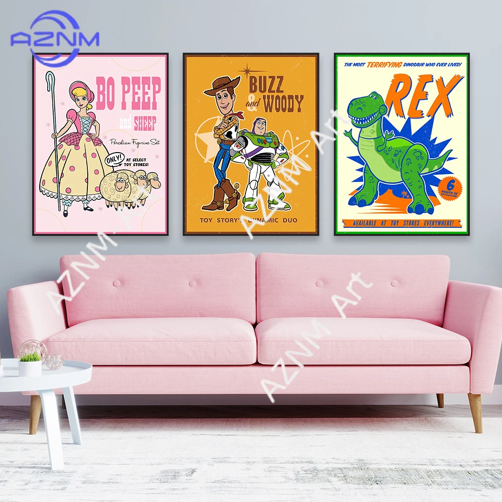 Buzz Lightyear Woody Movie Poster Minimalist Vintage Disney 