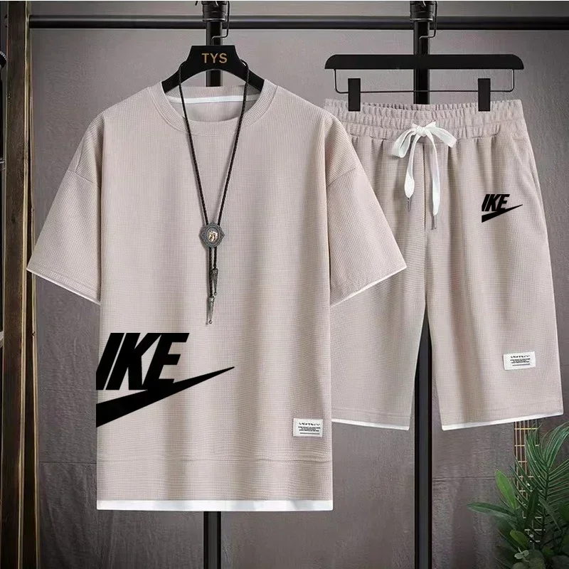New summer men's casual short-sleeved T-shirt and shorts sportswear set, outdoo… - Image 5