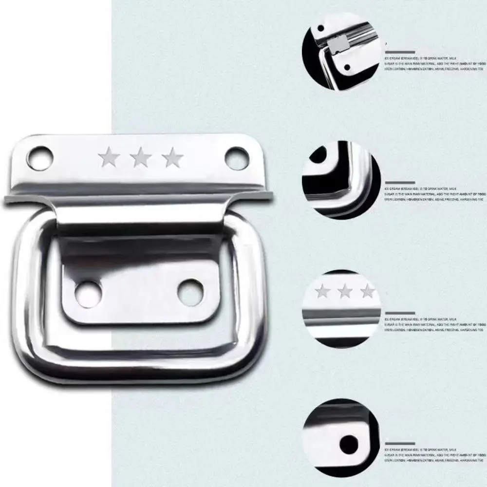 Stainless Steel Handle Cabinet Drawer Handle Silver Folding Simple Door Handle Household Furniture Accessories Wooden Box Handle