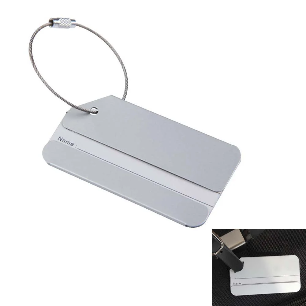 Aluminum Travel Luggage Baggage Handbag Tag (Silver) Aluminum luggage tag Baggage tag Suitcase tag