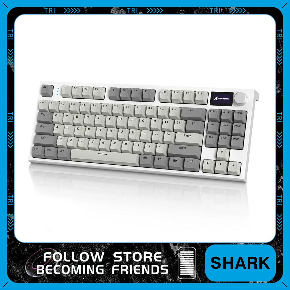 Attack Shark K86 Mechanical Keyboard TFT Screen and CNC Knob The Third Mock Examination 5-Layer Fill Hot Plug PC GameKeyboard