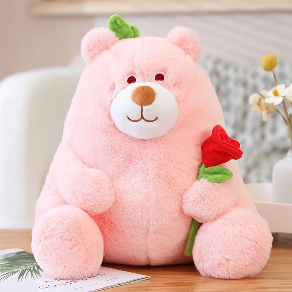 25cm Cute Sitting Posture Flower Bear Plush Toy Doll Boy Girl Bed Pillow Creative Give Your Child A Birthday Christmas Present