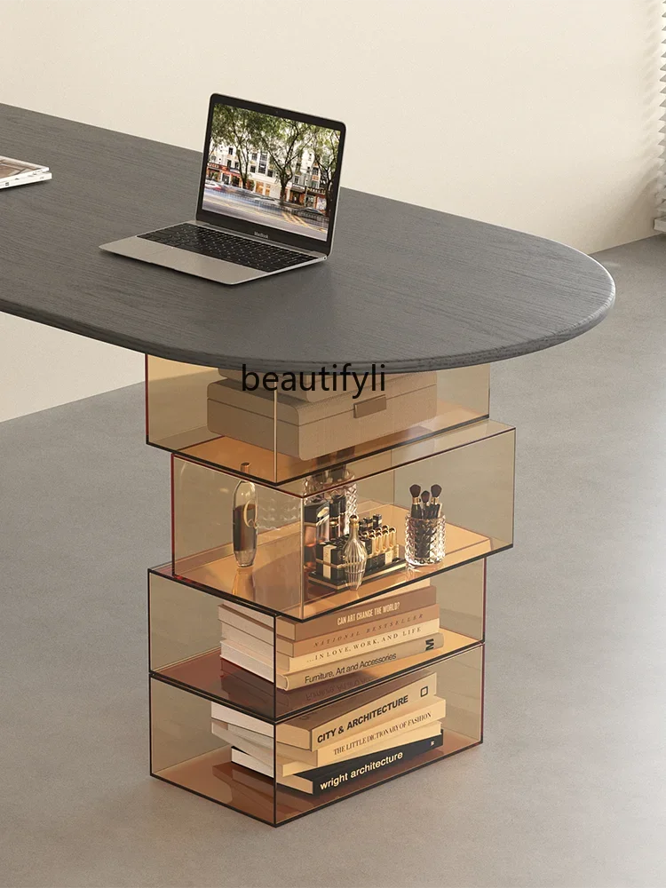 Acrylic transparent suspended table foot multi-functional storage box dining table, supporting legs table corner storage bracket