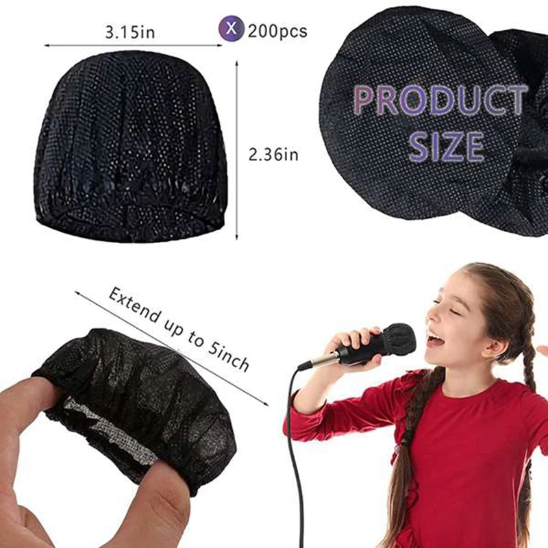 200 Pcs Disposable Microphone Sanitary Windscreen,Handheld Microphone Cover,For Karaoke Recording Room,News Interview