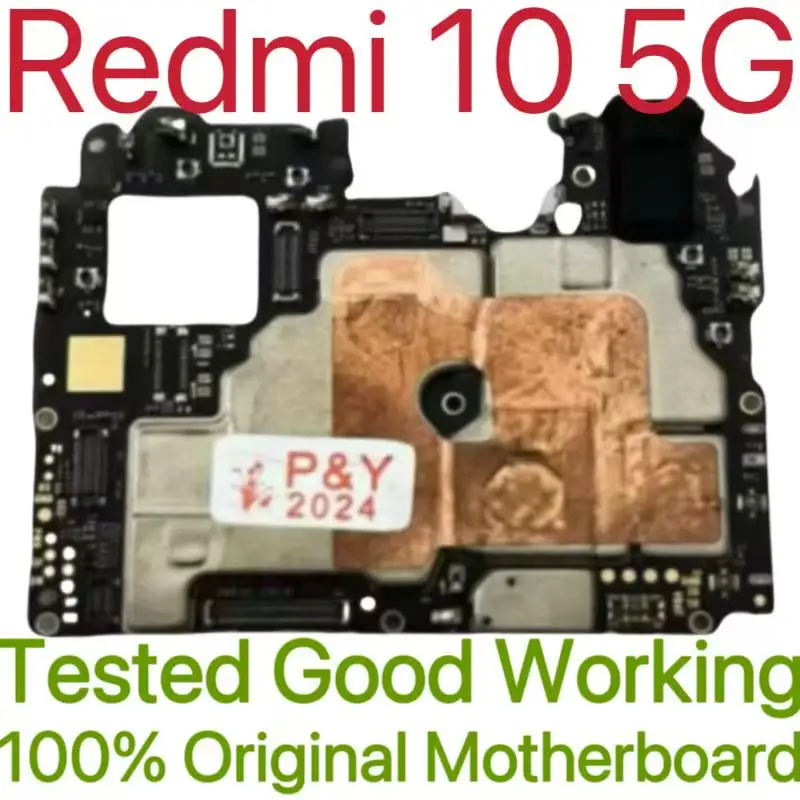 Global Version Original Unlocked Motherboard for Redmi 10 5G Tested Circuit Plate Main Logic Board for Redmi 10 5G