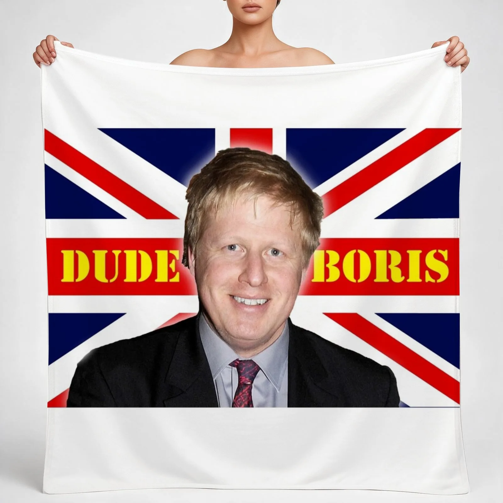 DUDE BORIS UK Prime Minister Boris Johnson Throw Blanket couch cozy soft plush fuzzy picnic outdoor blanket