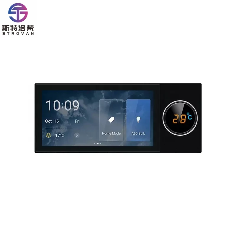 

STLF 2025 Hot Selling Arriving WiFi 6 Inch Smart Home Automation Background Music Knob Panel LCD Smart Home Gateway