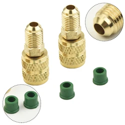 2pcs Air Conditioner Adapters Gold Brass Adapters Male 5/16