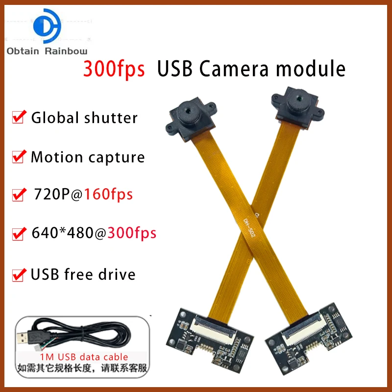 

640*480 300FPS Global Shutter USB Camera Module 720P 1.3MP USB Webcam High Frame Rate Action Capture Windows Raspberry P