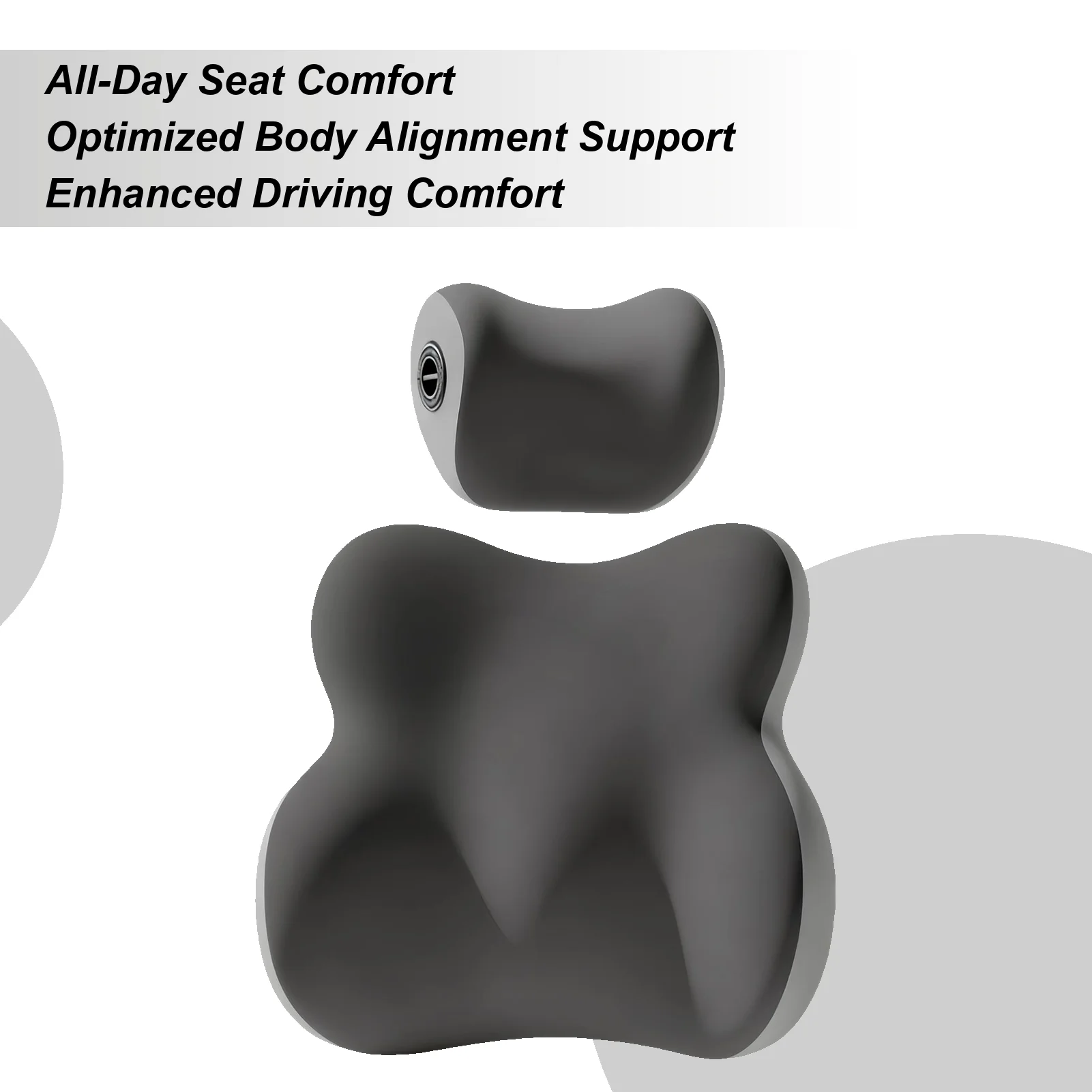 

Lumbar Support For Car Ergonomic Memory Foam Breathable Headrest Car Neck Pillow Kit For Vehicle Truck Travel Trip Commuting