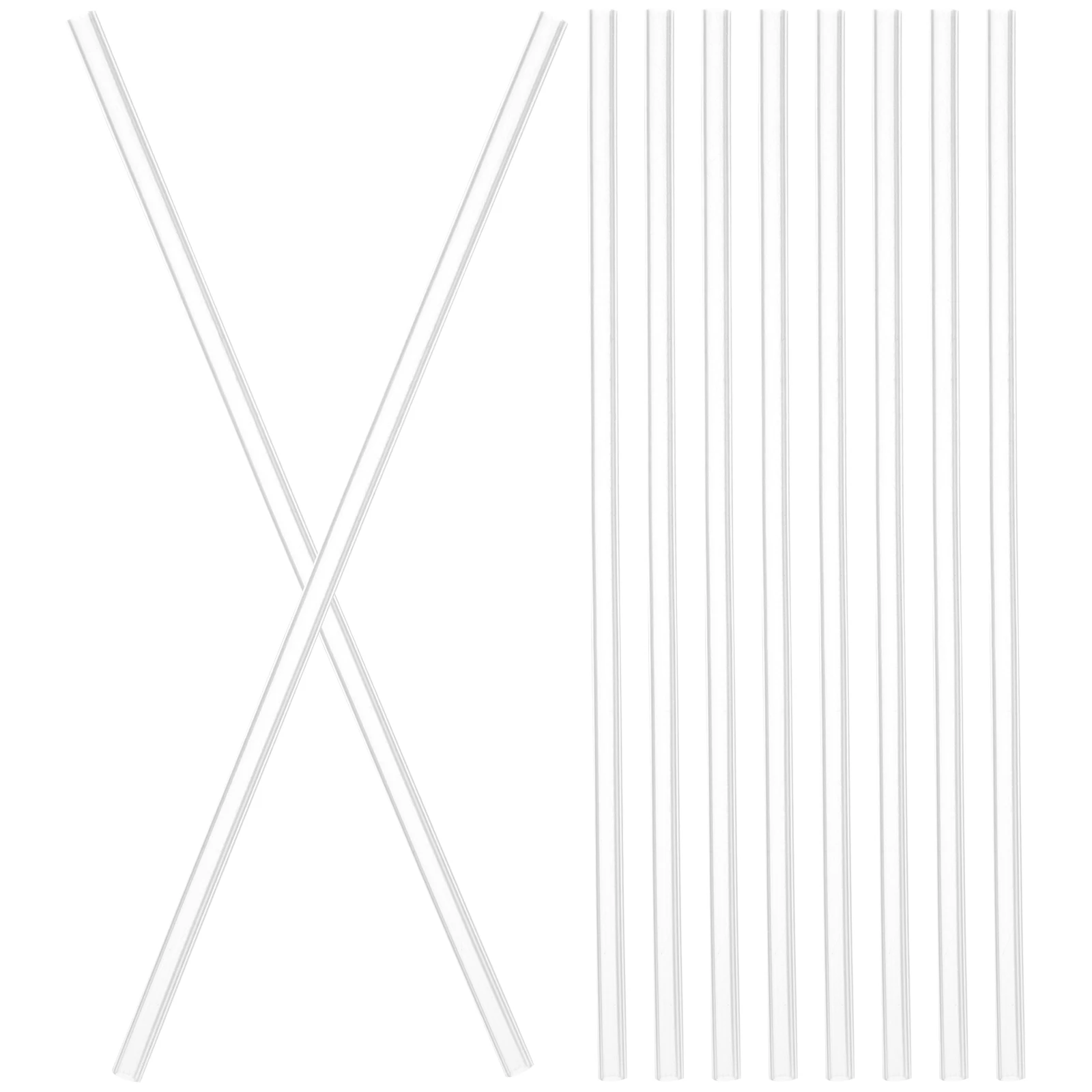 

10 Pcs Silicone Straws Clear Reusable Flexible Drinking Long Size Lightweight Accessories Outdoor