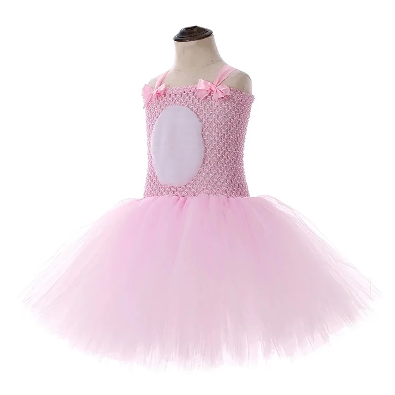 Complete Set of Pink Rabbit-Themed Ballet Tutu Outfit for Girls, Kids' Stage Clothes for Festivals, Halloween and Easter Dress