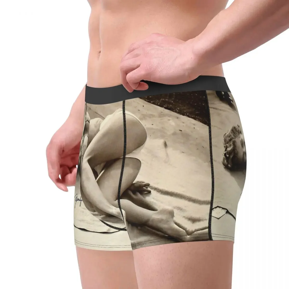 Marilyn Sexy Goddess Workout Photoshoot Underpants Breathbale Panties Men's Underwear Print Shorts Boxer Briefs