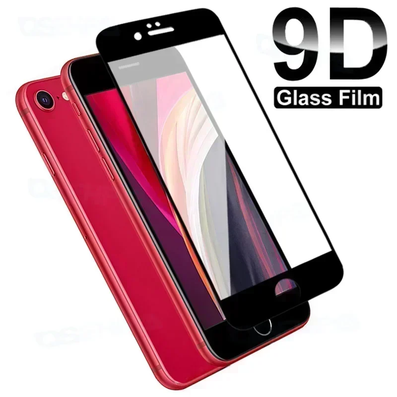 9D Full Protection Glass For Apple iPhone 7 8 6 6S Plus Tempered Screen Protector iPhone 5 5S 5C SE 2020 2022 SE2 SE3 Glass Film