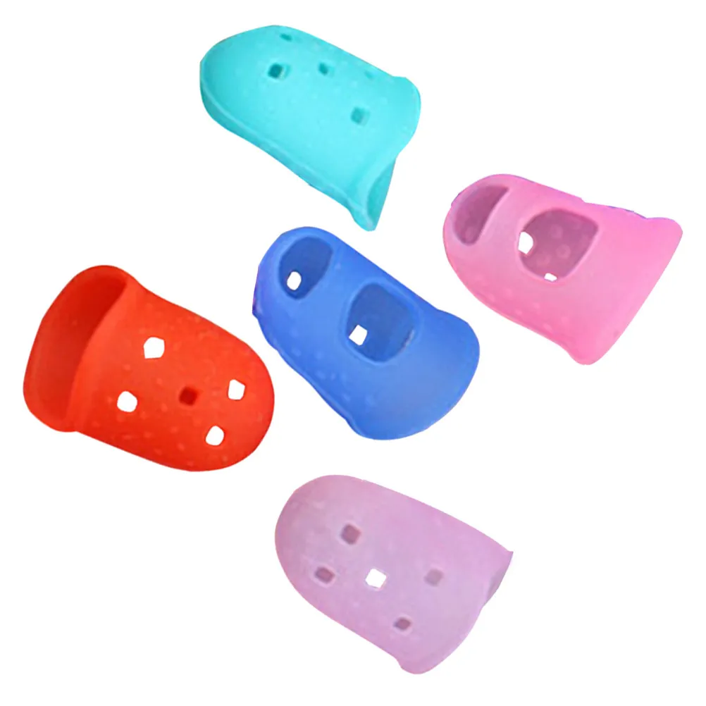 5Pcs Silicone Finger Protective Covers Anti-Slip Heat Insulation Finger Protectors for Sewing Drilling Playing
