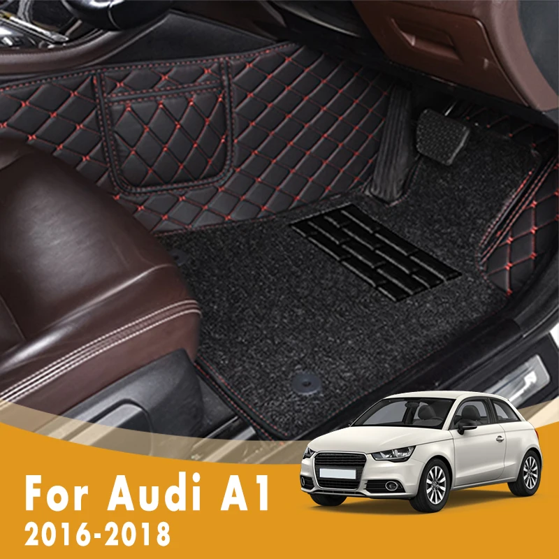 RHD Luxury Double Layer Wire Loop Carpets Car Floor Mats For Audi A1 2018 2017 2016 Accessories Interior Decoration Automobiles