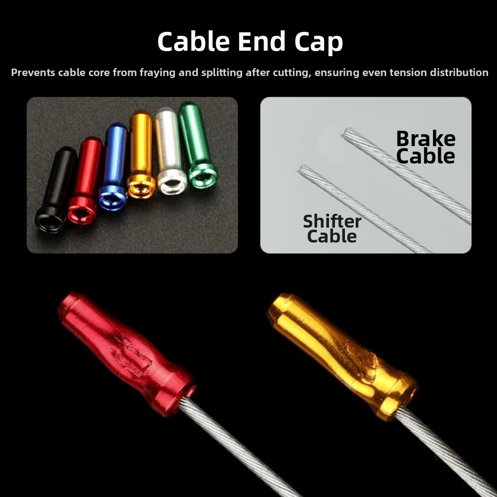 50/100pcs Aluminum Alloy Bicycle Shifter Caps Universal Multi Colors Harness Cycle Derailleur Caps 12.3mm Brake Cable End Caps