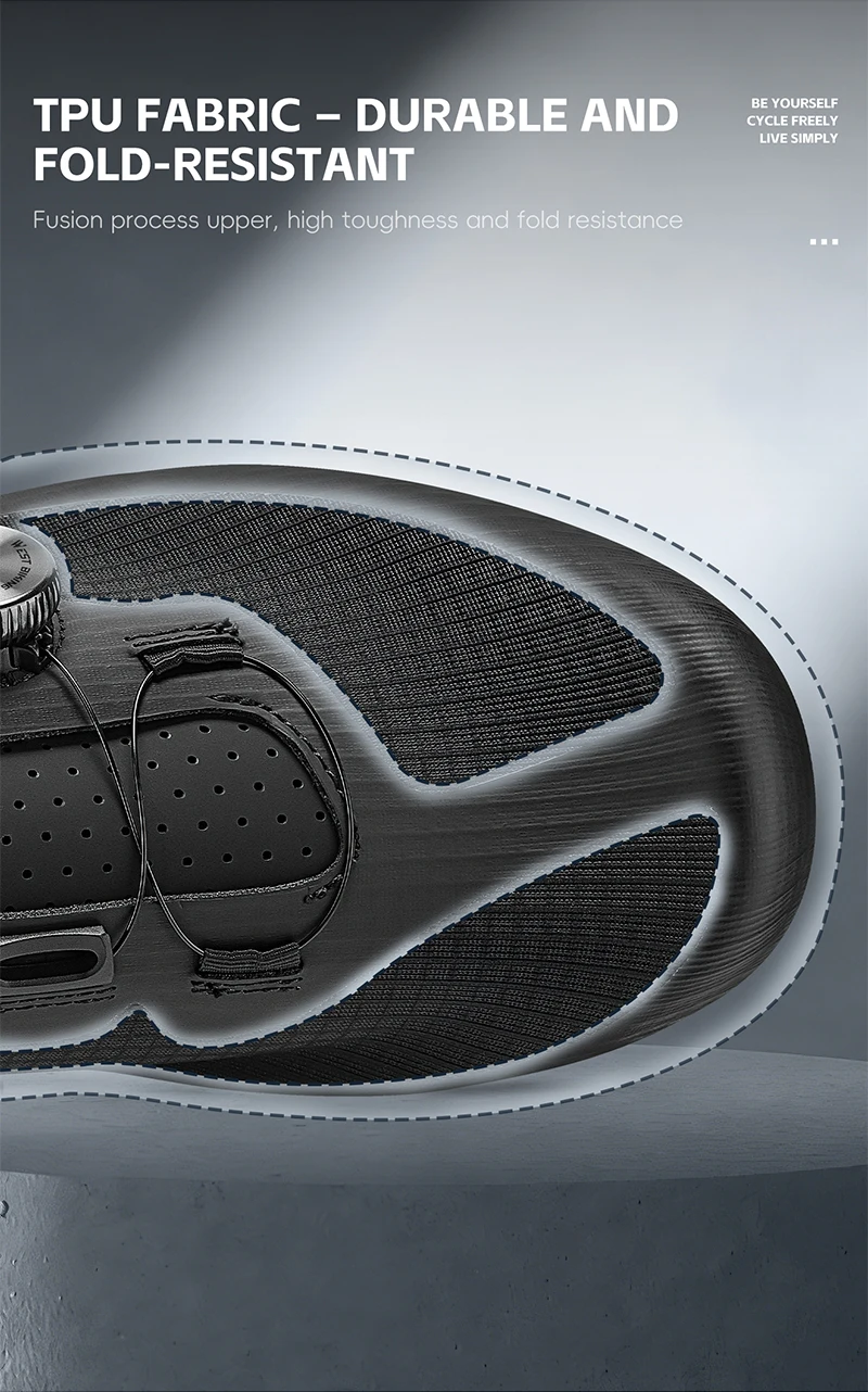 WEST BIKING Herren-Rennradschuhe mit Carbonfaser-Sohle, Dual-Dial-Renn-Sneaker, leichte, atmungsaktive Fahrradschuhe für SPD SL – Detail 12