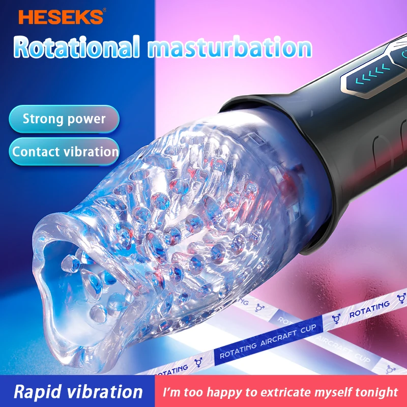 Rotating Vibrating Masturbator for Men Real Oral Sex Glans Trainer Penis Massage Male Masturbator Glans Vibrator Sex Toy for Men