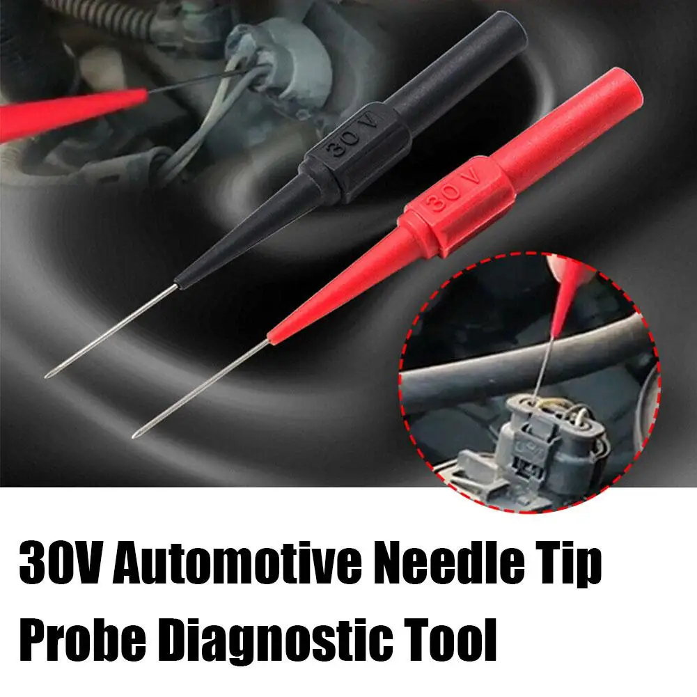 30V Car Tip Probes Diagnostic Tools Auto Multimeter Needle Extention Piercing Tip Back Probes Leads Tools Piercing Back Car T2A3