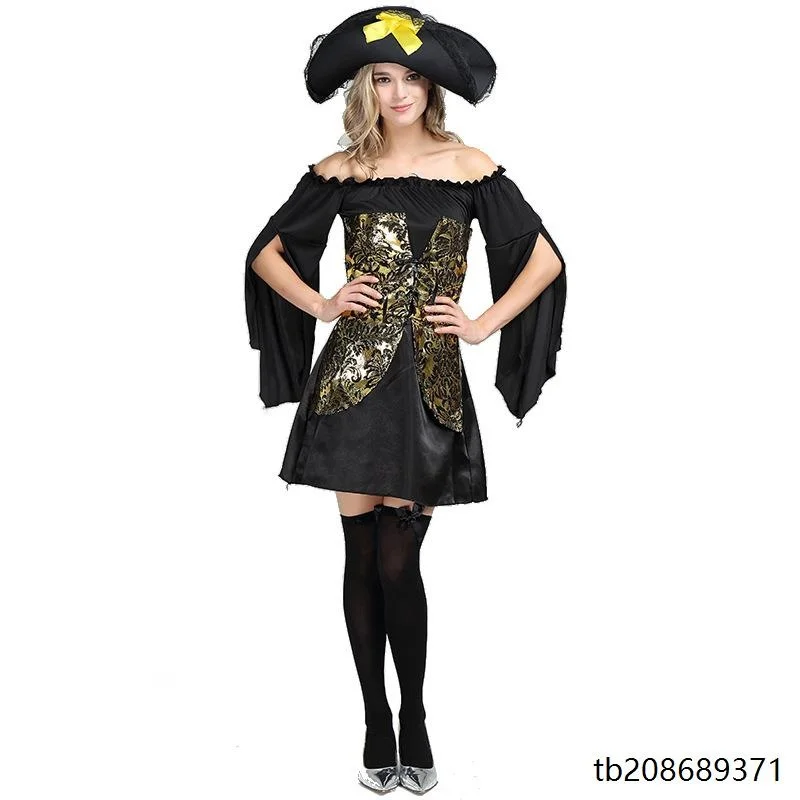 Karibik-Piraten-Kostüm für Erwachsene, Halloween, Performance-Kleidung, Rollenspiel-Outfit, Bühnenkostüm, traditionelle ethnische Kleidung für Damen
