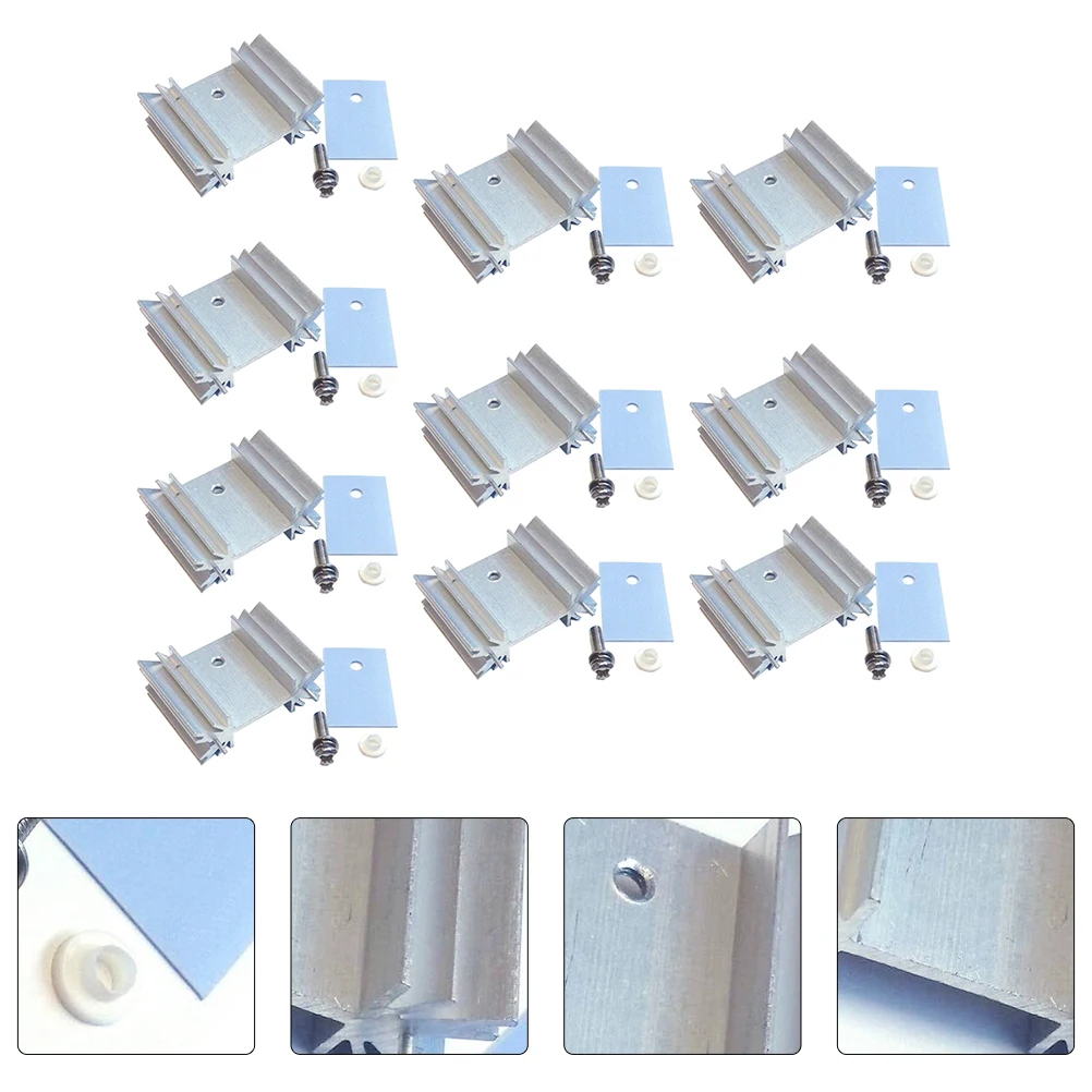 

1 set Aluminum Heat Sink Set For To-220 Power Semiconductor Cooling Durable Metal Voltage Regulator Radiator For