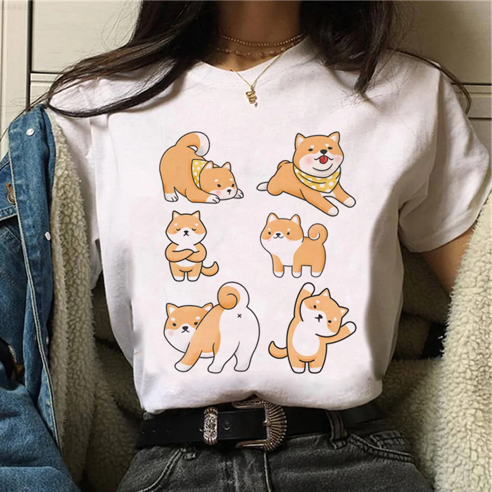 Akita Inu t-shirts women harajuku top female anime harajuku streetwear clothing