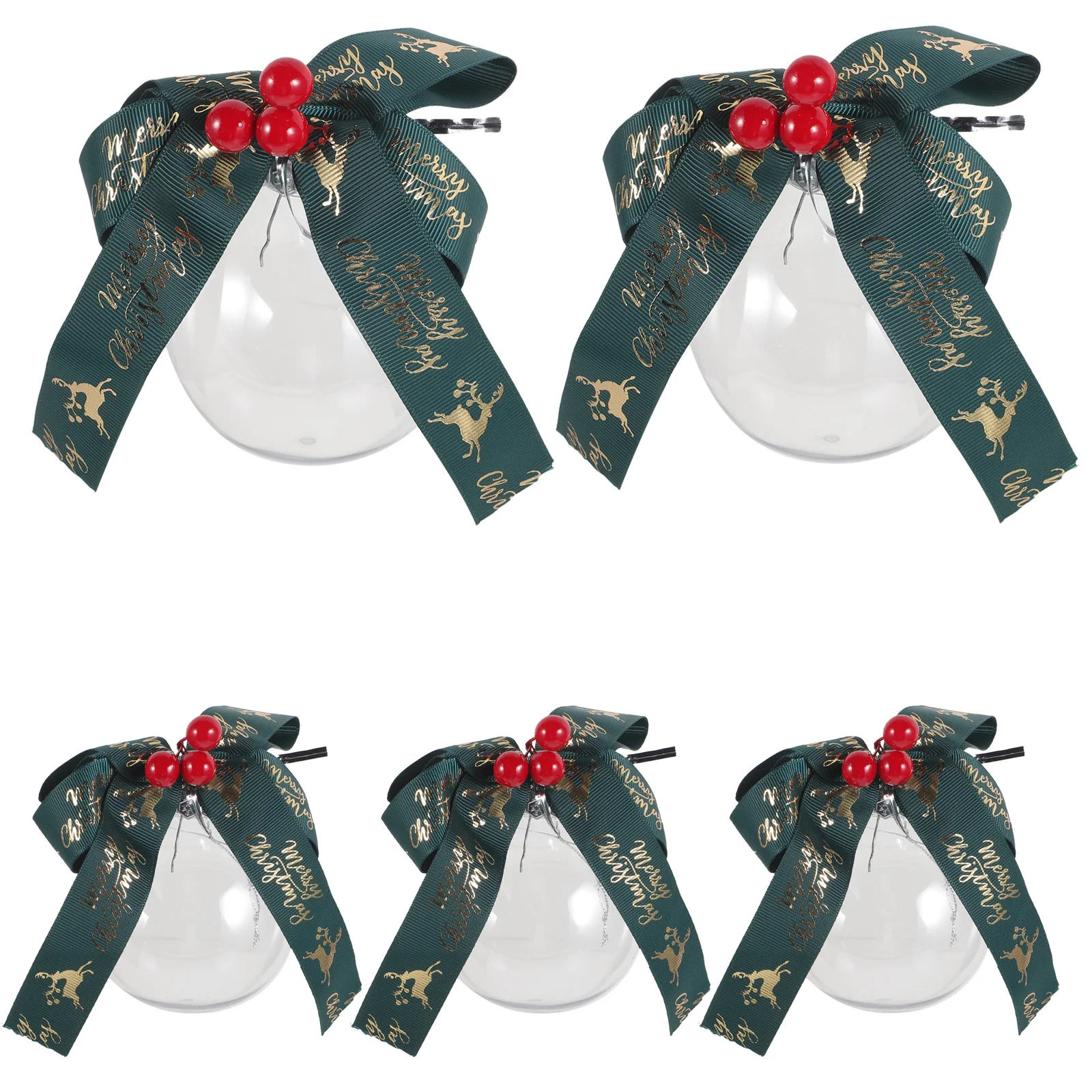 

5Pcs Long-Lasting Clear Ornament Balls Perfect for Xmas Tree Decoration and Photo Props Clear Plastic Ornaments