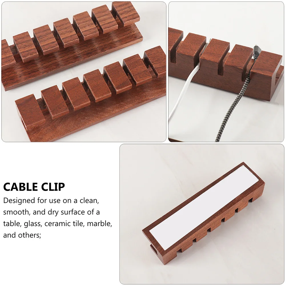 

1Pcs Cable Organizer Clip Adhesive Cable Management Holder for Home Office Wooden Natural Wire Organizer System